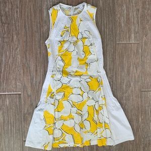 DVF Yellow Floral Skater Dress